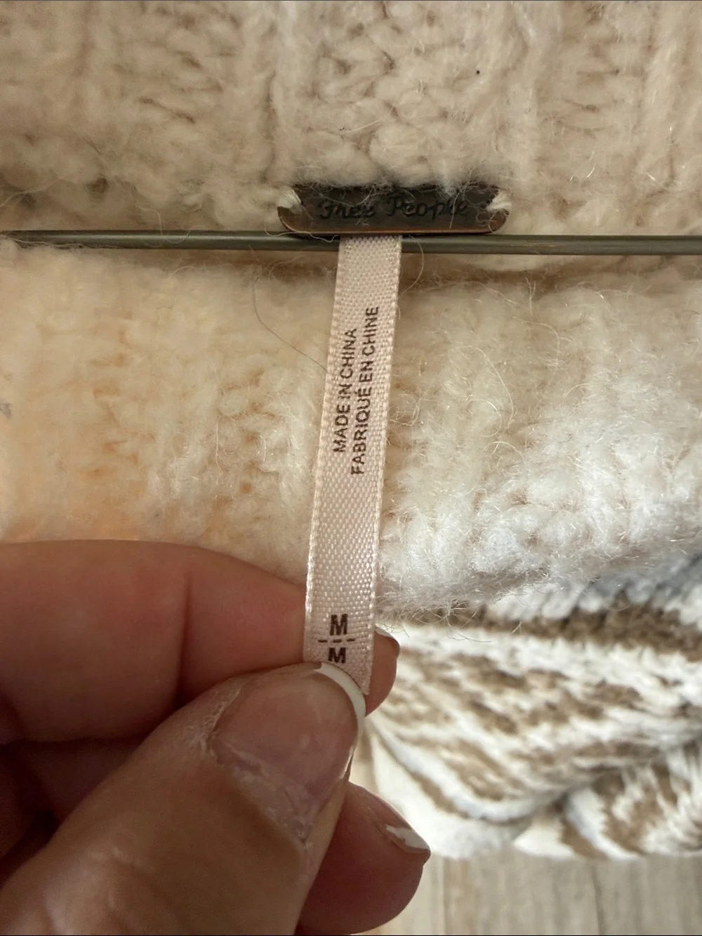 Free People Cream and Brown Fair Isle Cowl Sweater